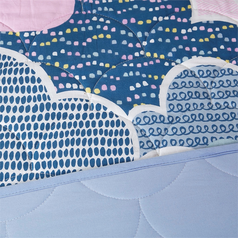 Olliix Intelligent Design Kids Cloud Daybed Daybed Cover Set Cotton in Blue