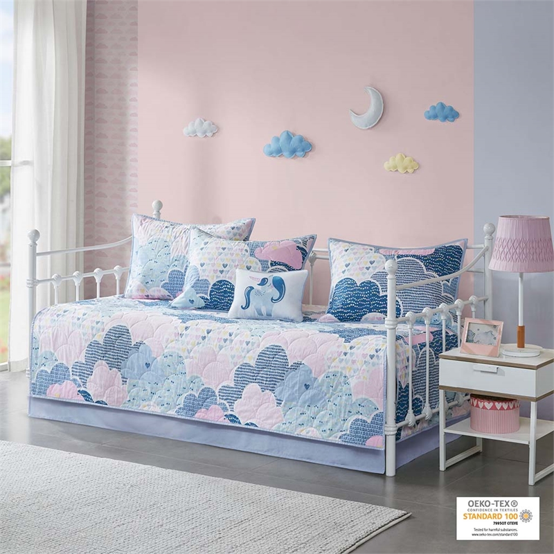 Olliix Intelligent Design Kids Cloud Daybed Daybed Cover Set Cotton in Blue