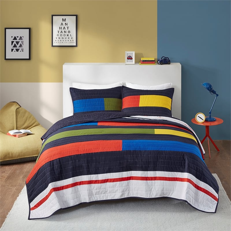 Olliix Intelligent Design Kids Morris Full/Queen Coverlet Mini Set in Multi