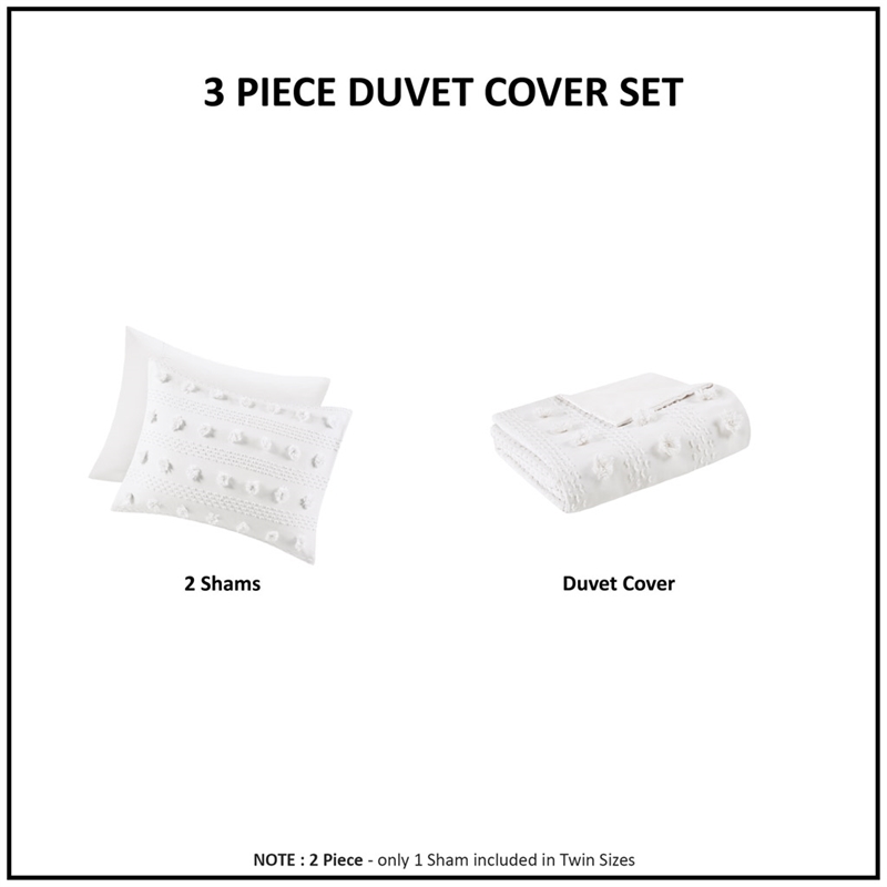 Olliix Intelligent Design Lucy Full/Queen Duvet Mini Set Polyester in Ivory