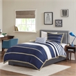 Olliix Intelligent Design Ashton Twin/Twin XL Duvet Cover Set in Khaki/Navy