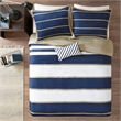 Olliix Intelligent Design Ashton Full/Queen Duvet Cover Set in Khaki/Navy