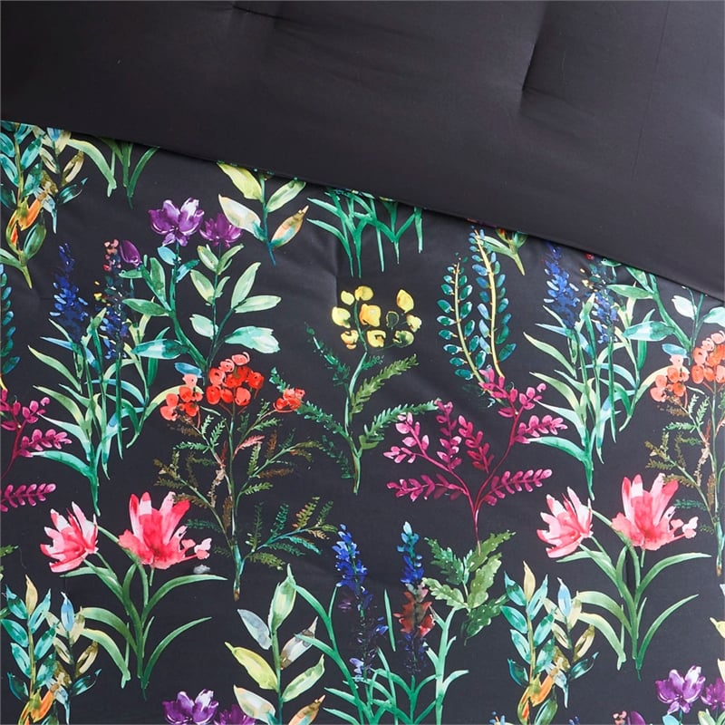 Olliix Madison Park Tasha King/Cal King Comforter Set Polyester in Black
