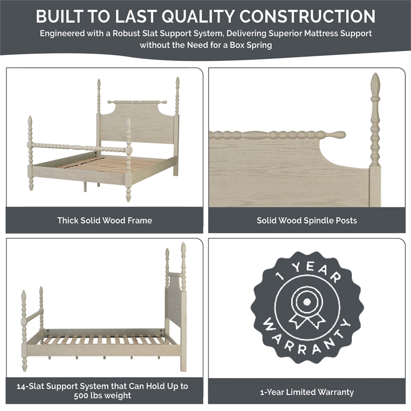 Olliix Madison Park Signature Beckett MDF/Wood Queen Bed in Natural