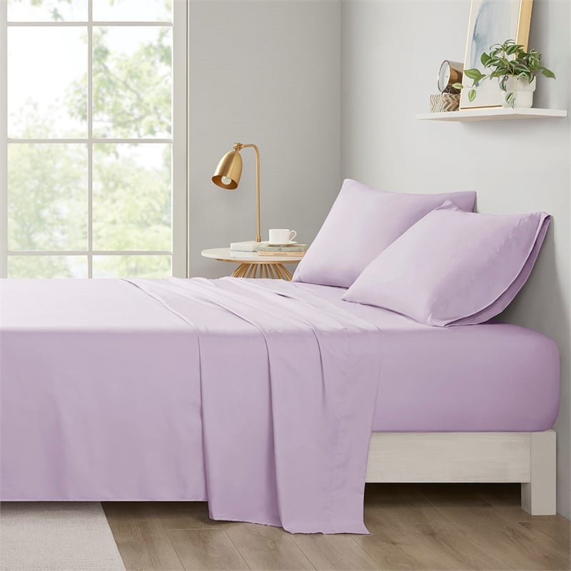 Olliix Intelligent Design Microfiber King Sheet Set Polyester in Lavender