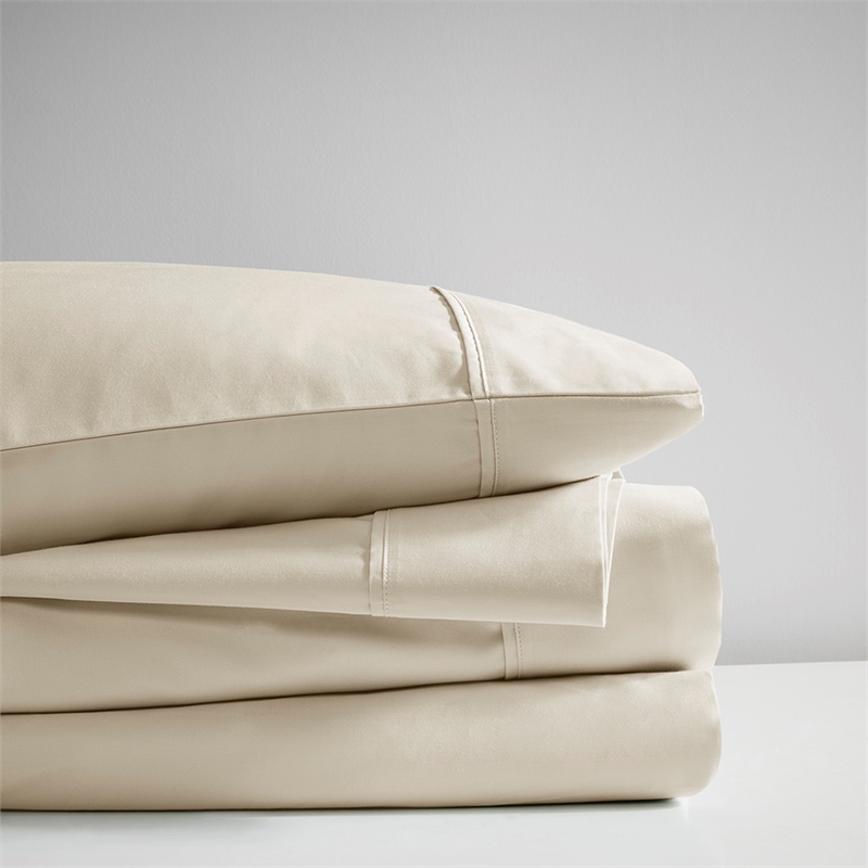 Olliix Madison Park 300 Thread Count Organic King Sheet Set in Taupe