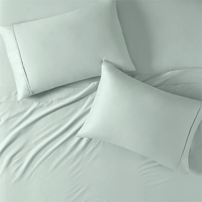 Olliix Madison Park 300 Thread Count Organic King Sheet Set in Aqua