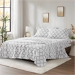 Olliix True North by Sleep Philosophy Micro Fleece King Sheet Set in Grey Geo