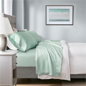Olliix Beautyrest 1000 Thread Count King Sheet Set Cotton in Seafoam