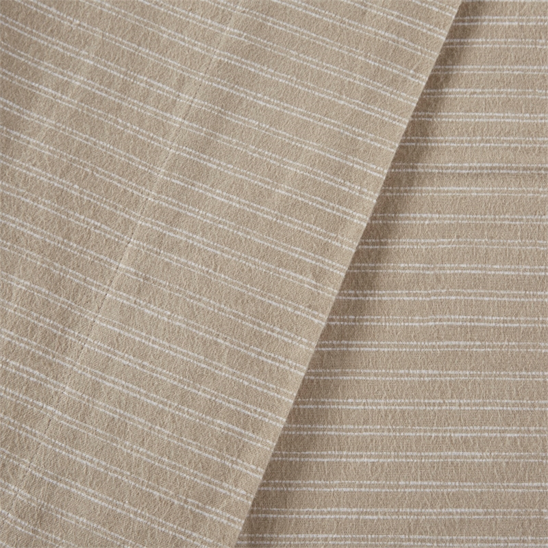 Olliix Beautyrest Oversized Flannel Full Sheet Set in Beige/White Stripes