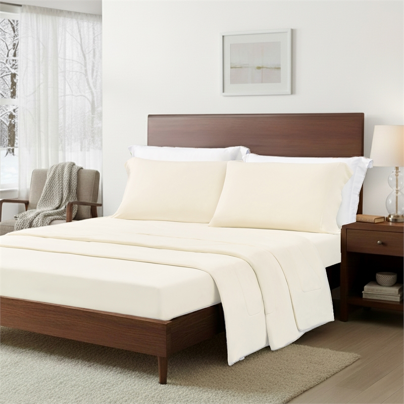 Olliix Main Street Ice Touch King Sheet Set Nylon/Spandex in Ivory