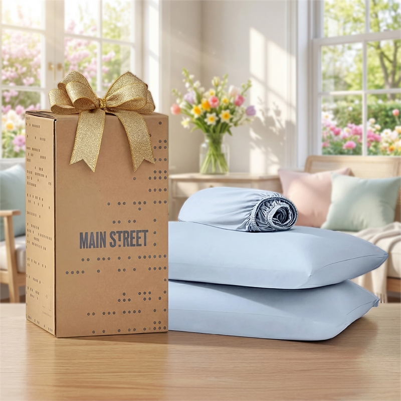 Olliix Main Street Ice Touch King Sheet Set Nylon/Spandex in Ice Blue