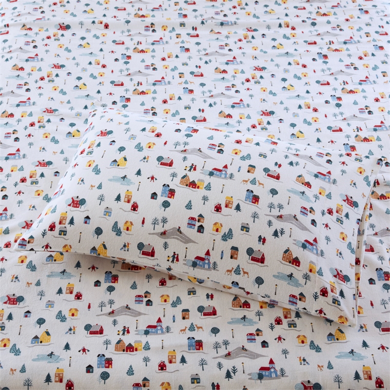Olliix True North by Sleep Philosophy Cozy Flannel King Sheet Set in White