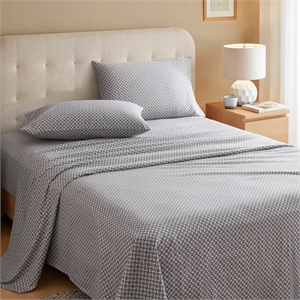 Olliix True North by Sleep Philosophy Cozy Flannel Full Sheet Set in Snowflake