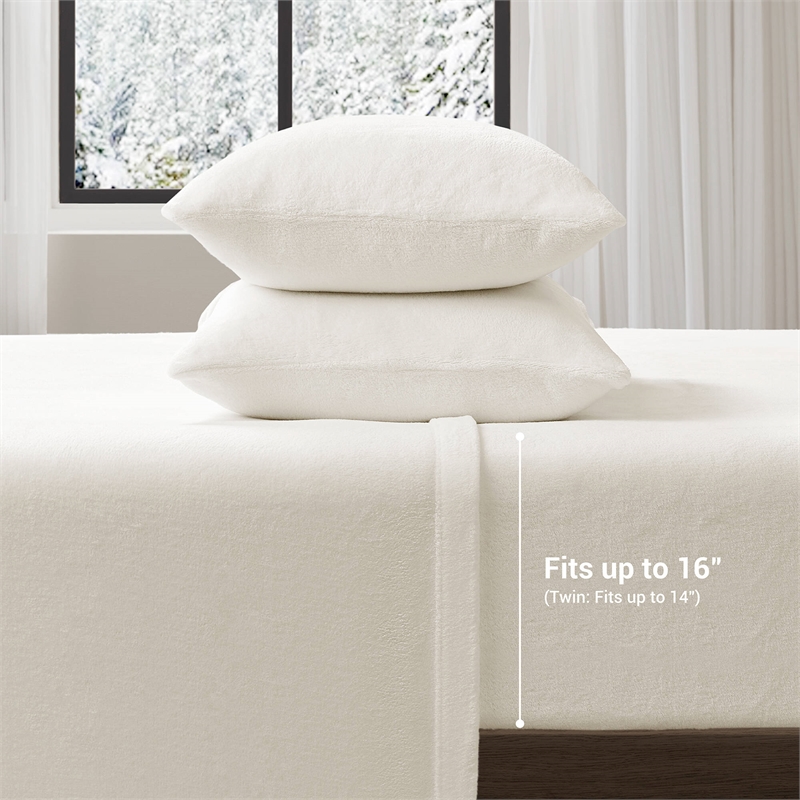 Olliix True North by Sleep Philosophy Soloft Plush Full Sheet Set in Ivory