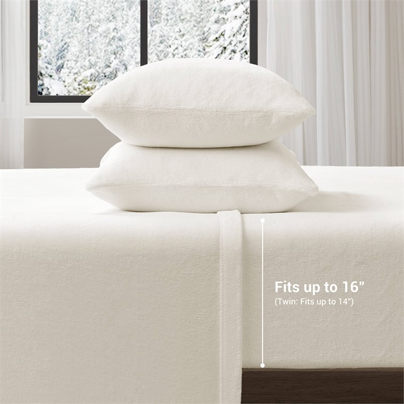 Olliix True North by Sleep Philosophy Soloft Plush King Sheet Set in Ivory