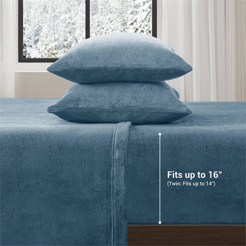 Olliix True North by Sleep Philosophy Soloft Plush King Sheet Set in Blue