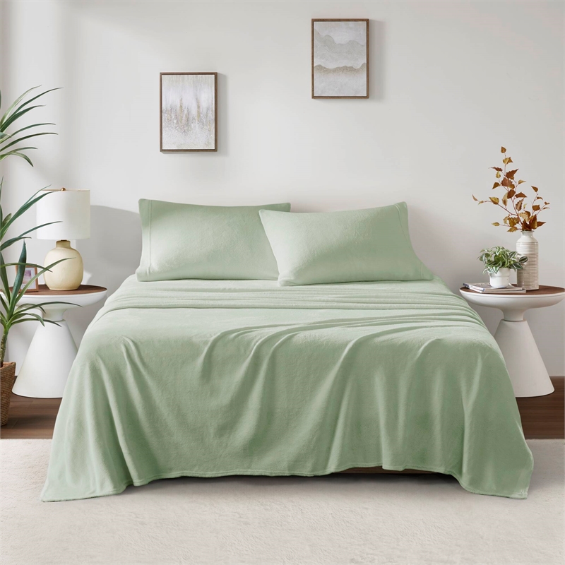 Olliix True North by Sleep Philosophy Soloft Plush King Sheet Set in Green