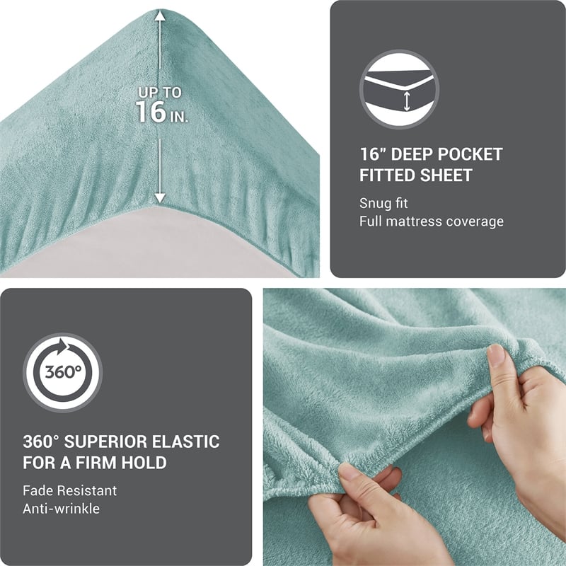 Olliix True North by Sleep Philosophy Soloft Plush King Sheet Set in Aqua