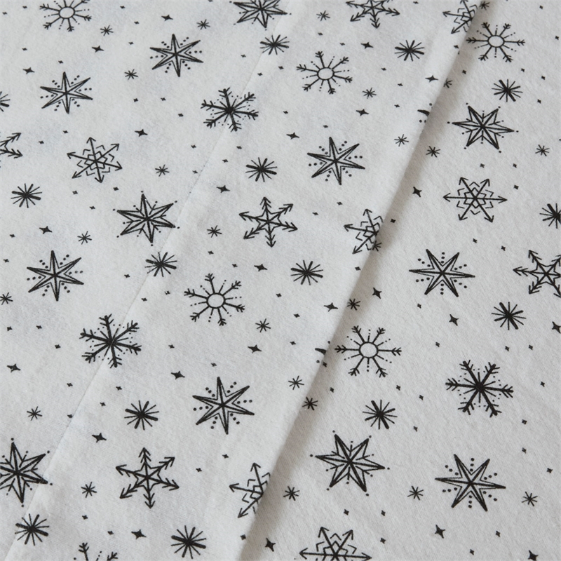 Olliix Beautyrest Oversized Flannel Full Sheet Set in Black Snowflakes