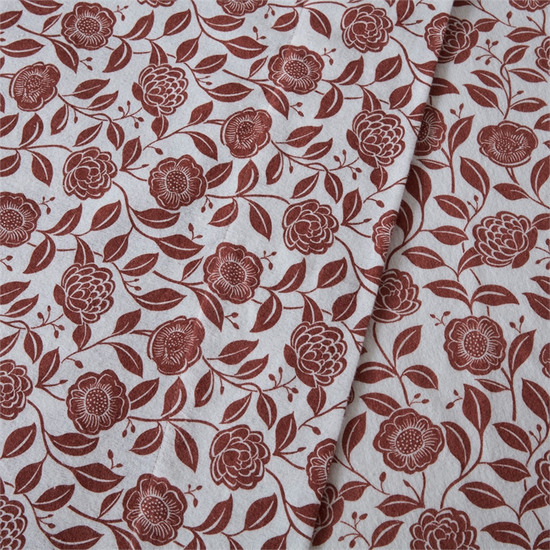 Olliix Beautyrest Oversized Cotton Flannel Full Sheet Set Cotton in Rust Floral