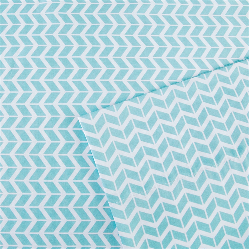 Olliix Intelligent Design Chevron Twin Sheet Set Polyester in Aqua
