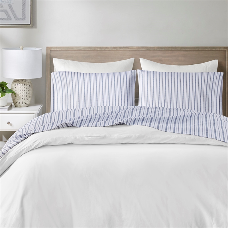 Olliix Madison Park Essentials 200 Thread Count Printed King Sheet Set in Blue