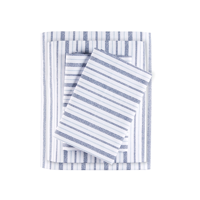 Olliix Madison Park Essentials 200 Thread Count Printed King Sheet Set in Blue