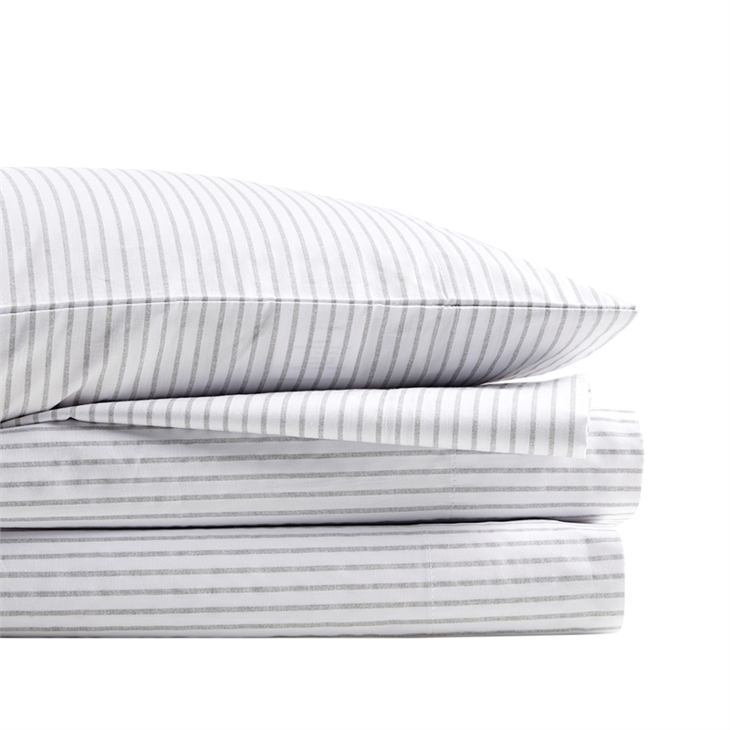 Olliix Madison Park Essentials 200 Thread Count Printed Full Sheet Set in Grey
