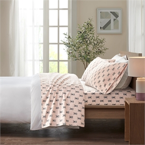 Olliix True North by Sleep Philosophy Cozy Flannel King Sheet Set in Pink