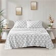 Olliix True North by Sleep Philosophy Micro Fleece Twin Sheet Set in Grey Geo