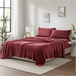 Olliix True North by Sleep Philosophy Soloft Plush King Sheet Set in Burgundy