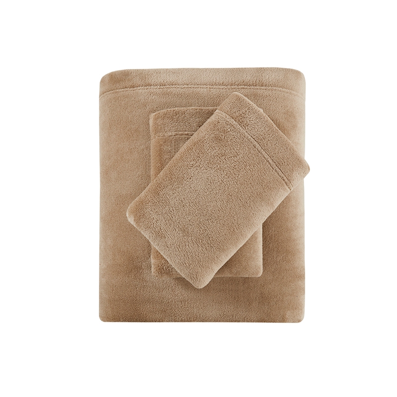 Olliix True North by Sleep Philosophy Soloft Plush King Sheet Set in Taupe