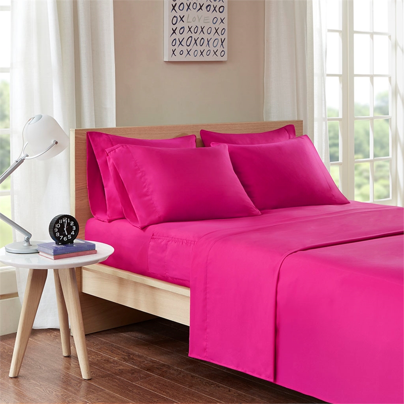 Olliix Intelligent Design Microfiber Full Sheet Set Microfiber in Pink