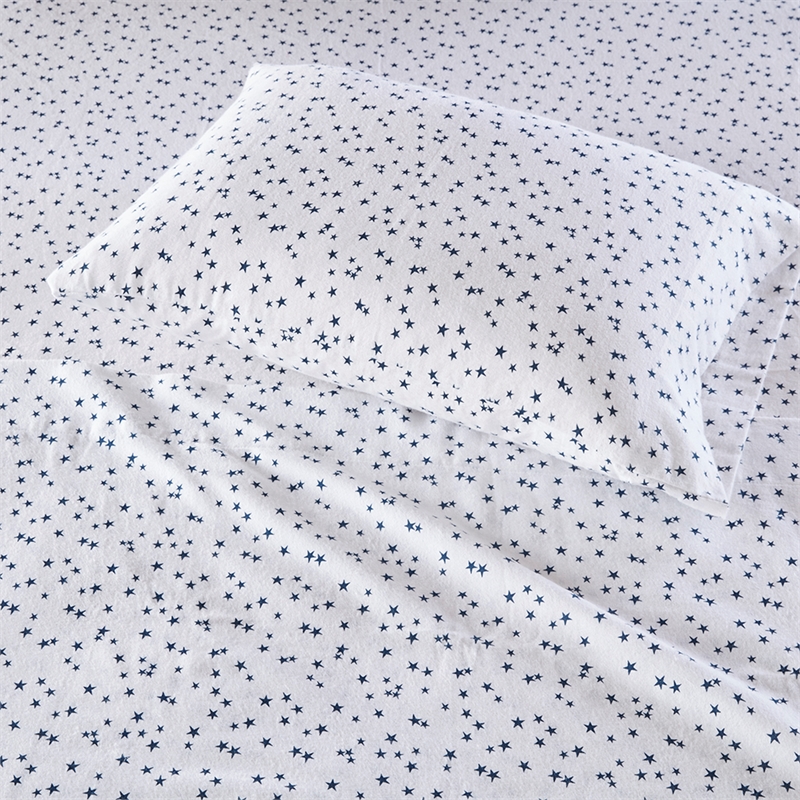 Olliix Intelligent Design Cozy Soft Full Sheet Set Cotton in Blue Stars