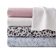 Olliix Intelligent Design Printed Microfiber Full Sheet Set in Blush Waves