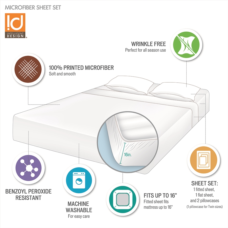 Olliix Intelligent Design Printed Microfiber Full Sheet Set in Blush Waves