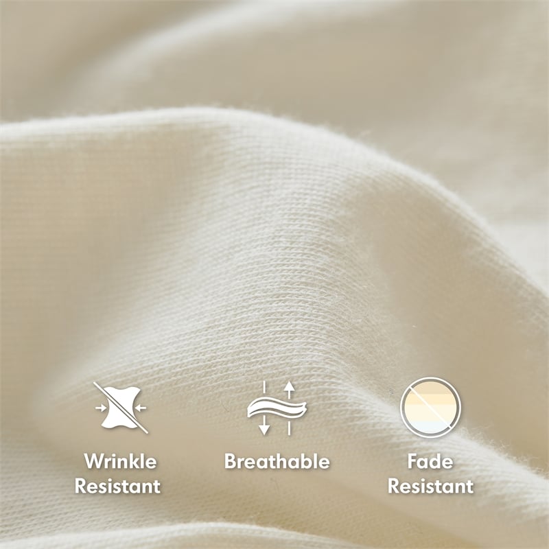 Olliix Intelligent Design Blend Jersey Knit Full Sheet Set in Cream