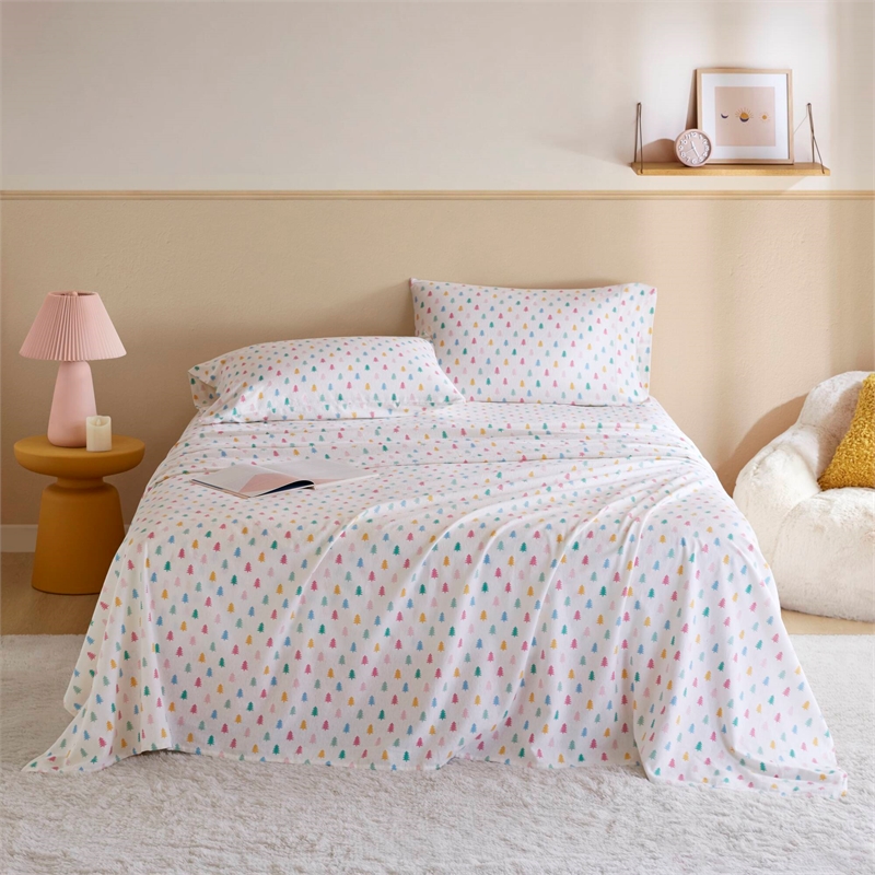 Olliix Intelligent Design Cozy Soft Twin Sheet Set Cotton in Tree Block