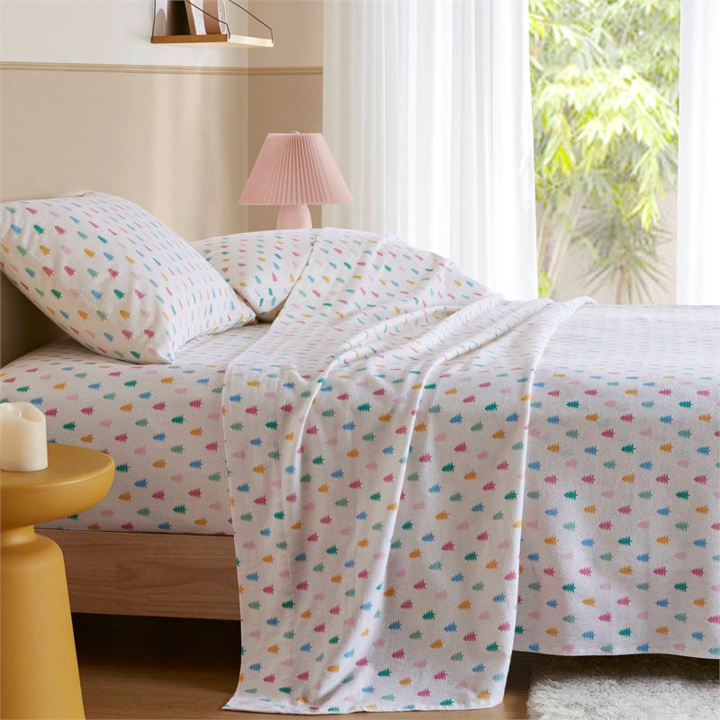 Olliix Intelligent Design Cozy Soft Full Sheet Set Cotton in Tree Block