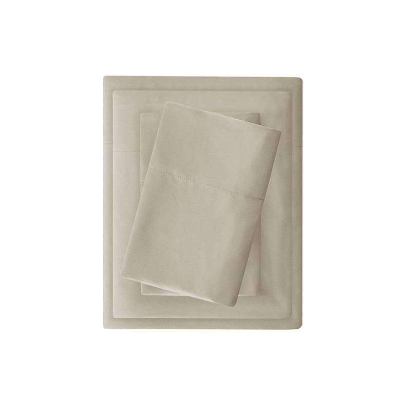 Olliix Madison Park 3M Microcell Full Sheet Set Polyester in Khaki