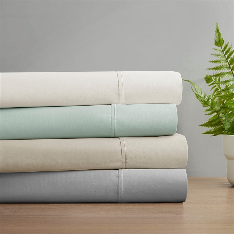 Olliix Madison Park 300 Thread Count Organic King Sheet Set in Ivory