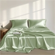 Olliix Madison Park Essentials Satin Twin Sheet Set Polyester in Sage