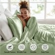 Olliix Madison Park Essentials Satin Full Sheet Set Polyester in Sage