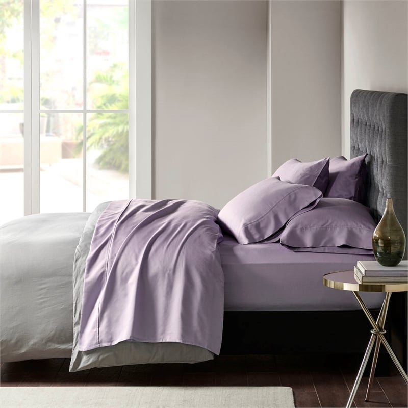 Olliix Madison Park 800 Thread Count King Sheet Set Cotton in Purple