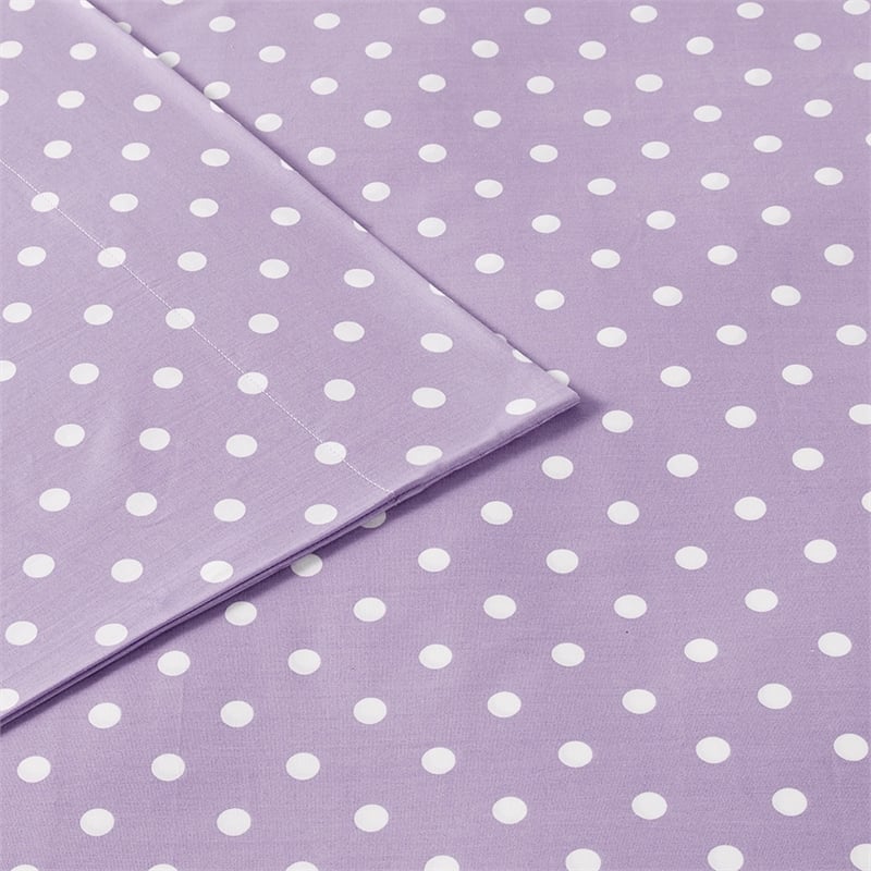 Olliix Mi Zone Polka Dot Full Sheet Set Cotton in Purple