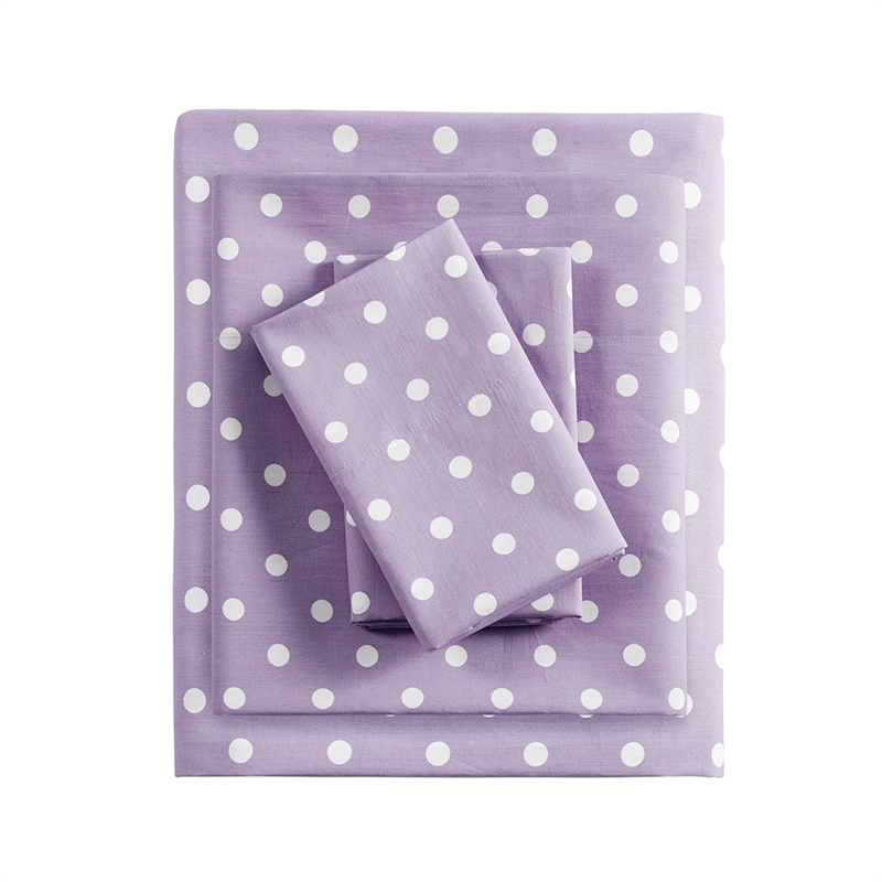 Olliix Mi Zone Polka Dot Full Sheet Set Cotton in Purple