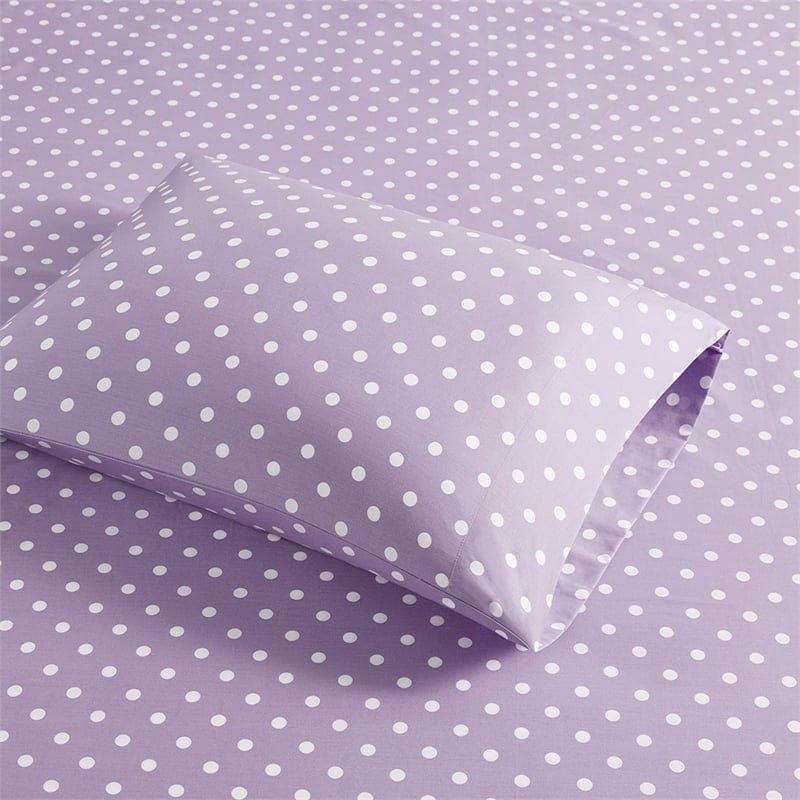 Olliix Mi Zone Polka Dot Full Sheet Set Cotton in Purple