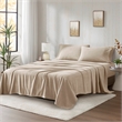 Olliix True North by Sleep Philosophy Micro Fleece Twin Sheet Set in Khaki