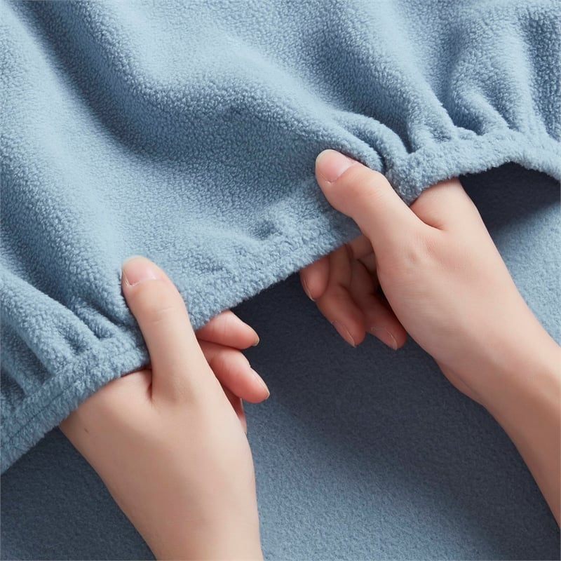 Olliix True North by Sleep Philosophy Micro Fleece King Sheet Set in Blue